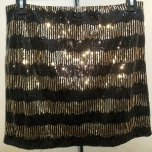 Emmelee Black and Gold Sequin Skirt